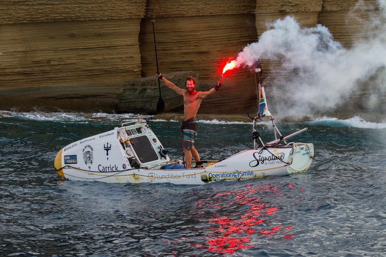 Chris Bertis Became The First Man To Cross The Atlantic Ocean Using SUP 1